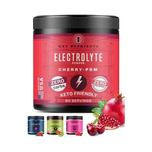 KEY NUTRIENTS Electrolytes Powder No Sugar - Juicy Strawberry-Kiwi Electrolyte Drink Mix - Hydration Powder - No Calories, Gluten Free - Powder and Packets (20, 40 or 90 Servings)
