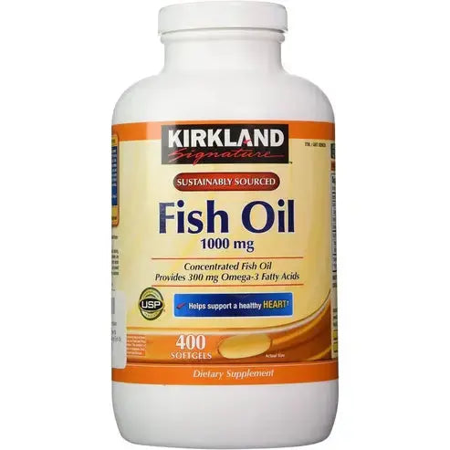 Kirkland Signature Fish Oil Concentrate with Omega-3 Fatty Acids, 400 Softgels, 1000mg
