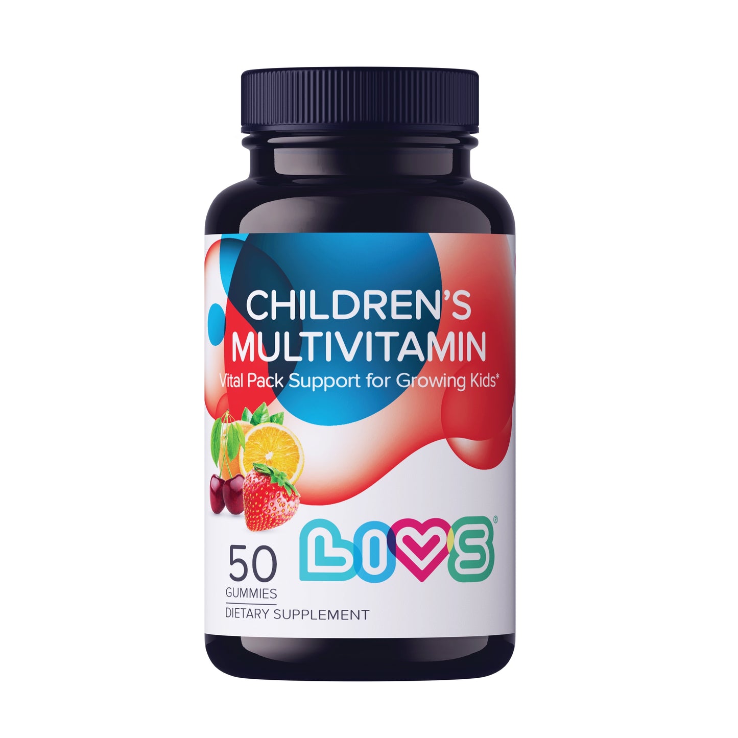 LIVS Children's Multivitamin Gummy Vitamin - Kids Multivitamin Gummies, All-Natural, Gluten-Free, Non-GMO, Multivitamin for Kids - Strawberry, Orange
