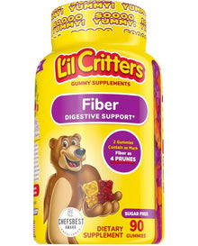 L’il Critters Fiber Daily Gummy Supplement for Kids, for Digestive Support, Berry and Lemon Flavors, 90 Gummies

