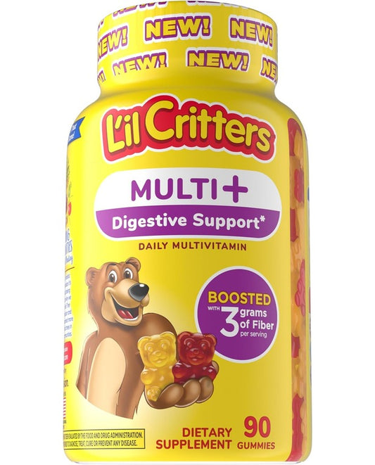 L'il Critters Multi Plus Digestion Gummy Daily Multi Vitamin for Kids, Digestive Support Support, 90 Gummies
