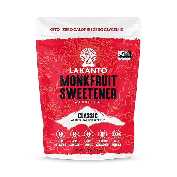 Lakanto Classic Monk Fruit Sweetener with Erythritol - White Sugar Substitute, Zero Calorie, Keto Diet Friendly, Zero Net Carbs, Baking, Extract, Sugar
