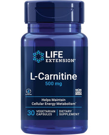 Life Extension L-Carnitine – 500 mg, Energy Supplement, Memory Supplement – Free Form Amino Acid, Nitric Oxide Support, Healthy Blood Pressure – Gluten-Free, Non-GMO, Vegetarian – 30 Capsules
