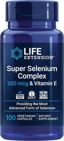 Life Extension Super Selenium Complex 200 mcg & Vitamin E, 100 Vegetarian Capsules