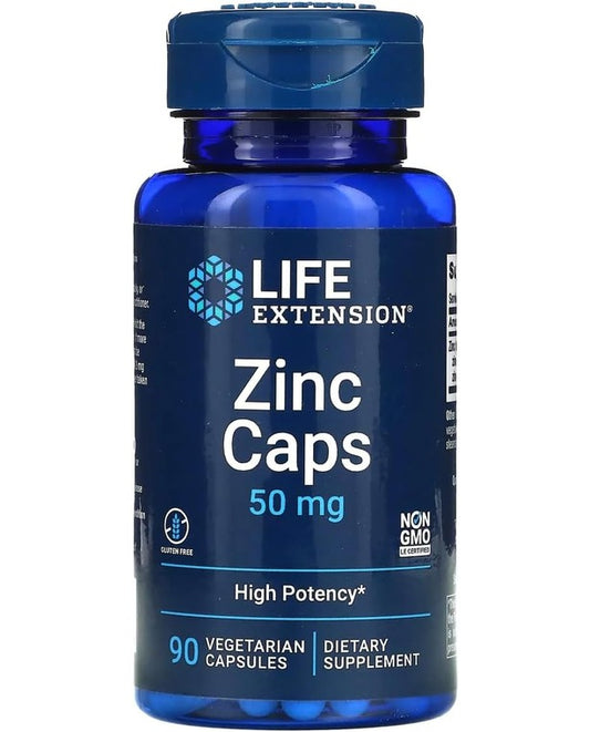 Life Extension Zinc Caps, zinc 50 mg, zinc citrate, 90 Count