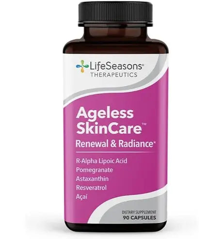 LifeSeasons - Ageless Skincare - Anti Aging Supplement - Antioxidant Complex - Fights Wrinkle Lines - Acai Berry, Astaxanthin, Resveratrol, R-Alpha Lipoic
