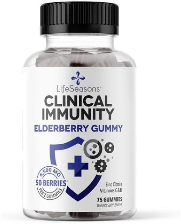 LifeSeasons Clinical Immunity - Elderberry Gummies - Supports a Healthy Immune System - 75 Gummies
