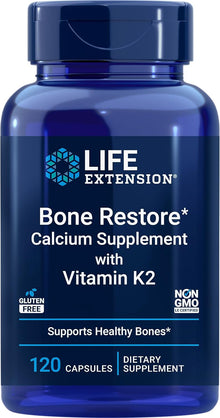 Life Extension Bone Restore + Vitamin K2, 120 Capsules