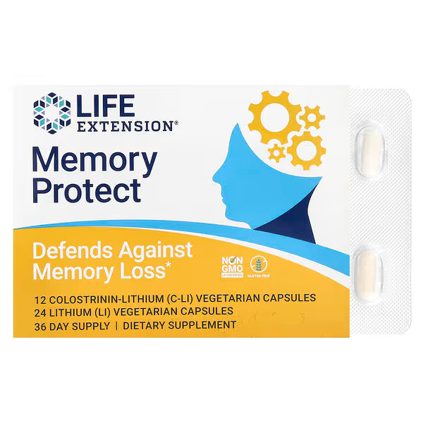 Life Extension Memory Protect supplement package on a white background