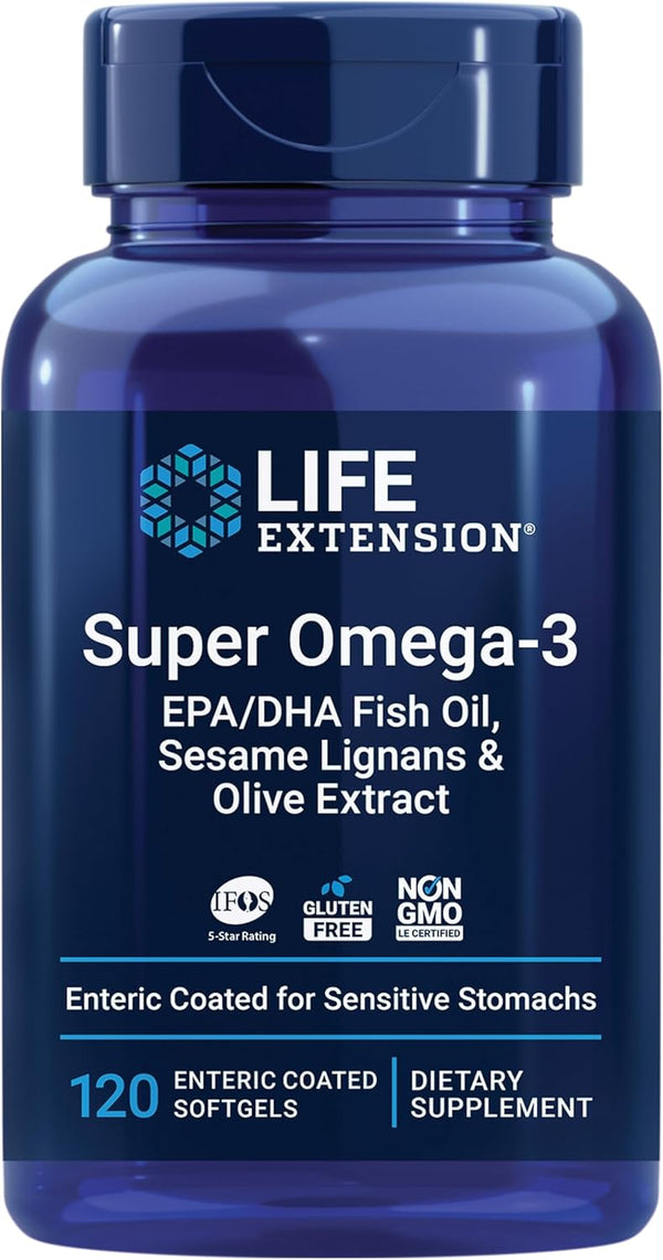 Life Extension Super Omega-3 EPA/DHA Fish Oil, 120 Softgels