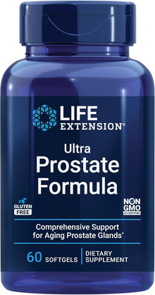 Life Extension Ultra Prostate Formula, saw palmetto for men, pygeum, stinging nettle root, lycopene, 11 nutrients for prostate function, non-GMO, gluten-free, 60 softgels
