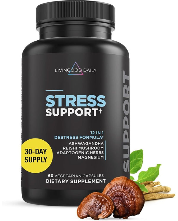 Livingood Daily De-Stress Relief Supplement, 60 Vegetarian Capsules
