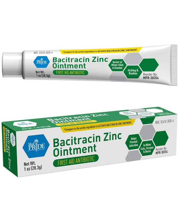 MED PRIDE Bacitracin Zinc Ointment | 1 Oz Tube Med Pride