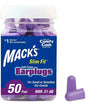 Mack's Slim Fit Soft Foam Earplugs, 50 Pair - Small Ear Plugs for Sleeping, Snoring, Traveling, Concerts, Shooting Sports & Power Tools
