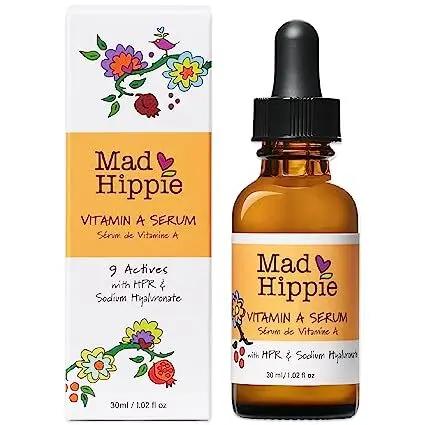 Mad Hippie Vitamin A Serum with Hyaluronic Acid - Skin-Tightening, Skin-Brightening Serum for Face, Exfoliating Serum for Anti-Aging Skin Care, 1.02 Oz
