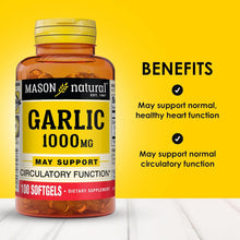 MASON NATURAL Garlic Oil 1000 mg, 100,Day Supply Softgels, Supports Normal Circulatory Function