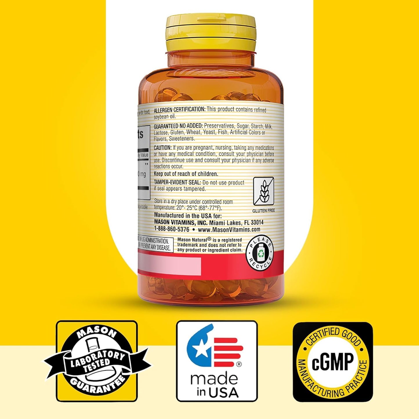 MASON NATURAL Garlic Oil 1000 mg, 100,Day Supply Softgels, Supports Normal Circulatory Function