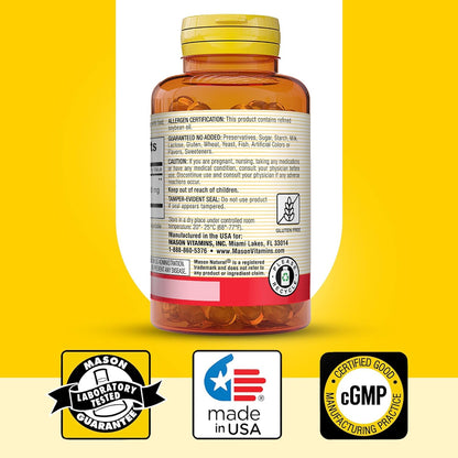 MASON NATURAL Garlic Oil 1000 mg, 100,Day Supply Softgels, Supports Normal Circulatory Function