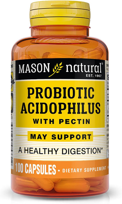 Mason Natural Acidophilus with Pectin Capsules, Digestive Aid - 100 Capsules