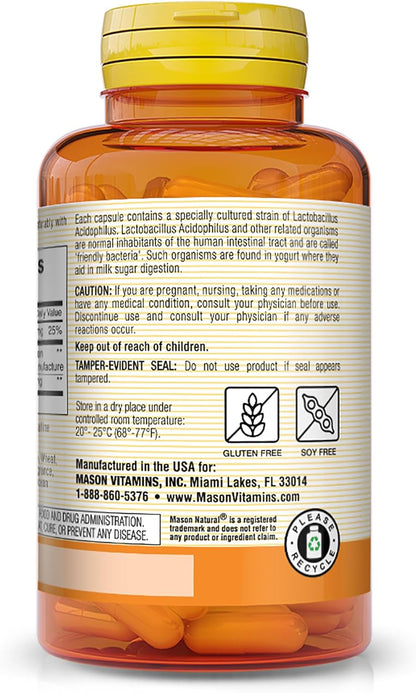 Mason Natural Acidophilus with Pectin Capsules, Digestive Aid - 100 Capsules