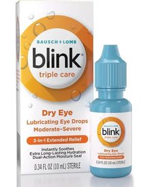 Maxim Eye Blink Triple Care Lubricating Eye Drops Moderate-Severe, Blink Eye Drops for Dry Eyes 10 ml, Bundled with 1 Reusable Anti-Fog Cloth for Eyeglasses
