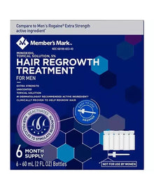 Member's Mark Minoxidil 5%, Hair Regrowth Treatment for Men, 2 oz., 6 ct. Member's Mark