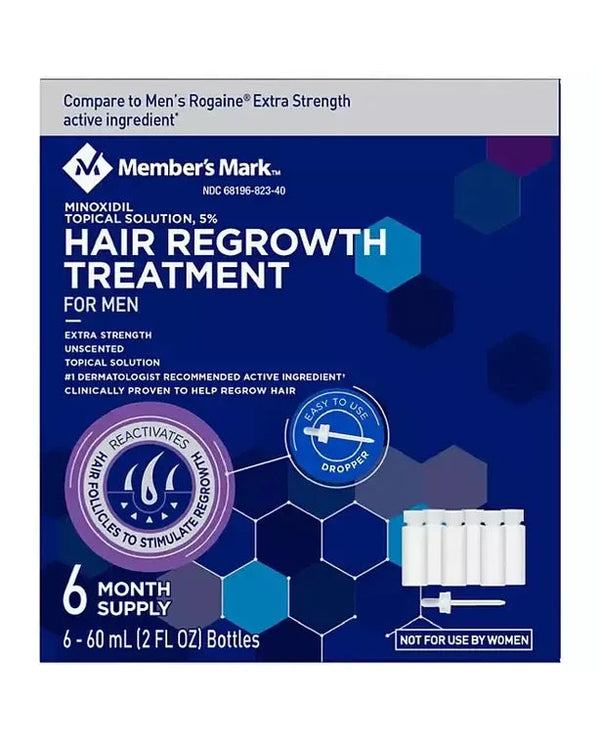 Member's Mark Minoxidil 5%, Hair Regrowth Treatment for Men, 2 oz., 6 ct. Member's Mark