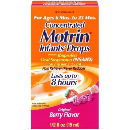 Motrin' Infants Concentrated Drops, Fever Reducer, Ibuprofen, Berry Flavored.5 Oz
