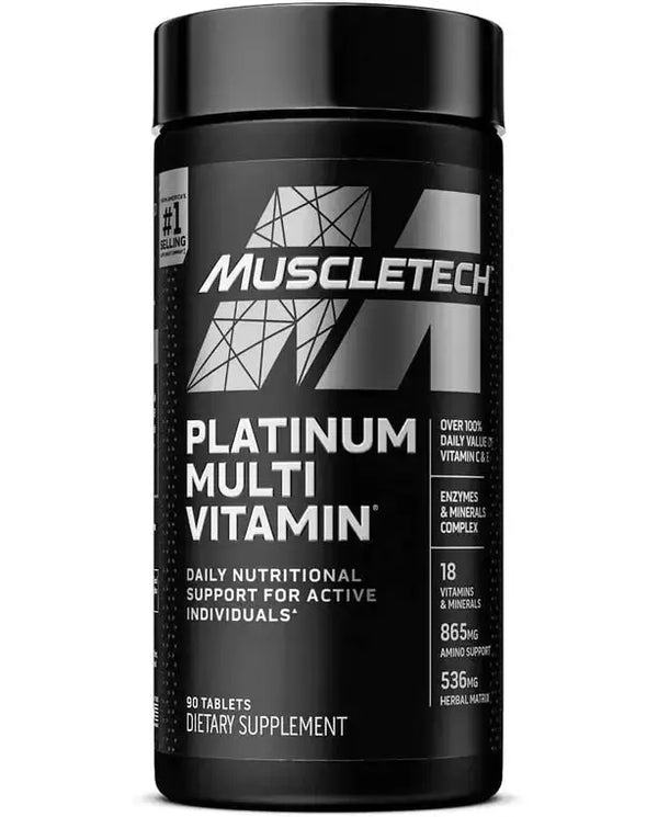 MuscleTech Platinum Multivitamin for Immune Support 18 Vitamins & Minerals Vitamins A C D E B6 B12 Daily Workout Supplements for Men 90 Ct
