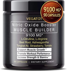 Muscle Builder Nitric Oxide Supplement with L-Arginine L-Citrulline Beet Root Ashwagandha Tongkat Ali Strawberry
