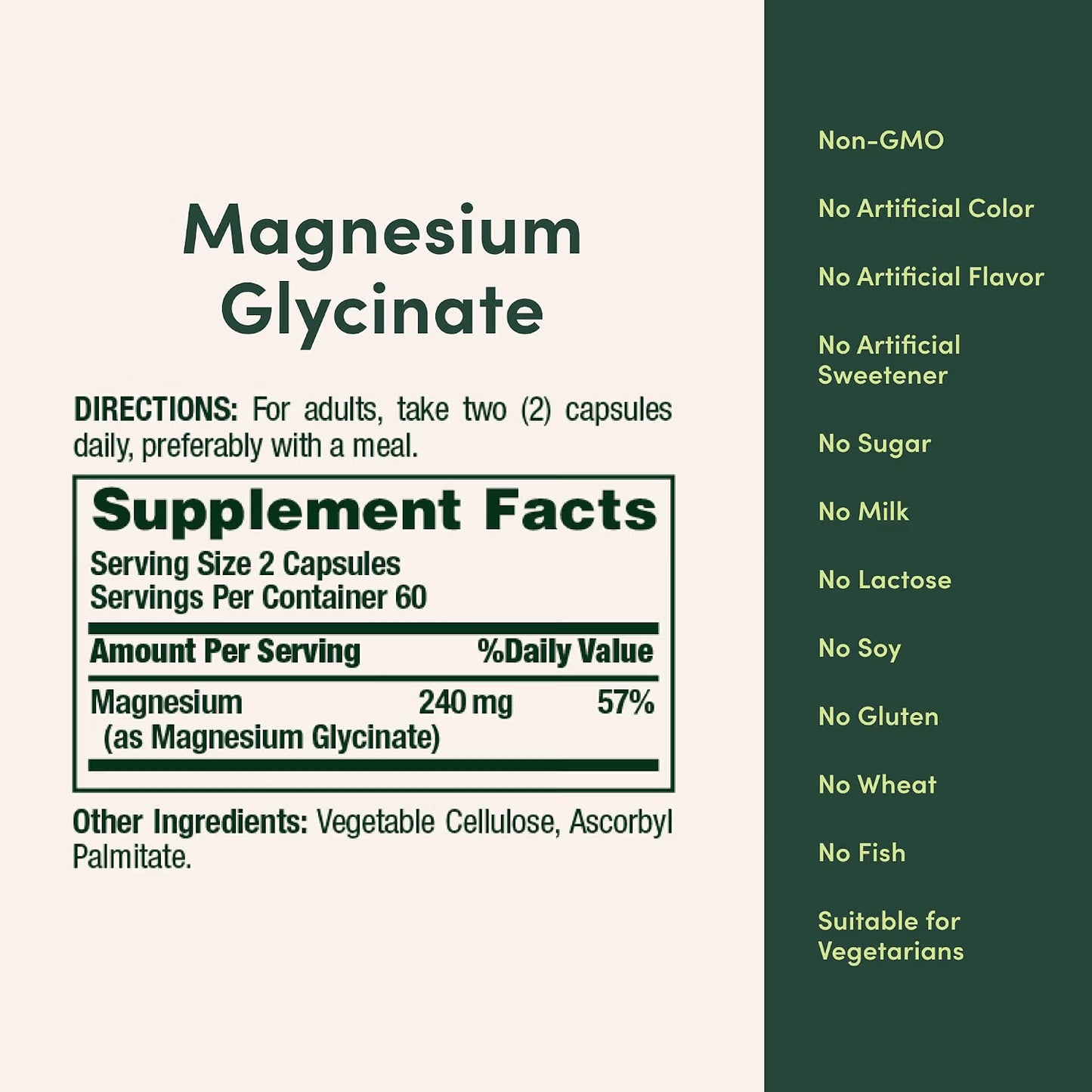 Nature’s Bounty High Absorption Magnesium Glycinate 240 mg Capsules, 120 ct