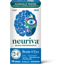 NEURIVA Brain + Eye Supplement for Memory, Focus & Concentration with Lutein & Vitamins A C E and Zinc for Eye Health & Zeaxanthin to Filter Blue Light, 30ct Capsules
