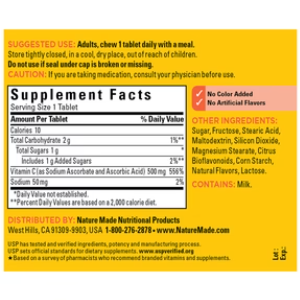 Nature Made Chewable Vitamin C 500 mg Tablets, 70 Count