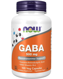 NOW Foods GABA - 500 mg - 100 Capsules
