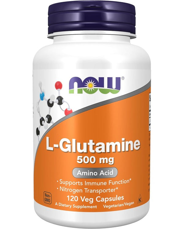 NOW Foods, L-Glutamine, Amino Acid, 500 mg, 120 Veg Capsules 