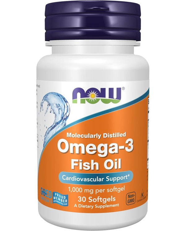 NOW Foods, Omega-3 Fish Oil, 1000 mg, 30 Softgels (1,000 mg per
Softgel)