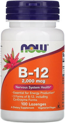 NOW Foods Supplements, B-12 2,000 mcg, 100 Lozenges