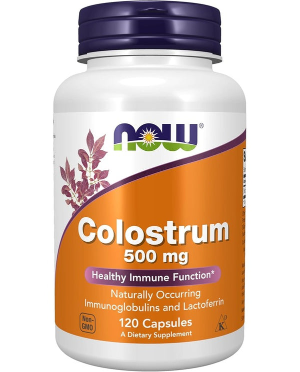 NOW Foods Supplements, Colostrum 500 mg, Naturally occurring
Immunoglobulins and Lactoferrin, 120 Veg Capsules 