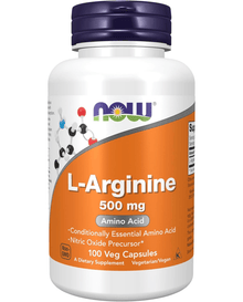 NOW Foods Supplements, L-Arginine 500 mg, Nitric Oxide Precursor*, Amino Acid, 100 Veg Capsules
