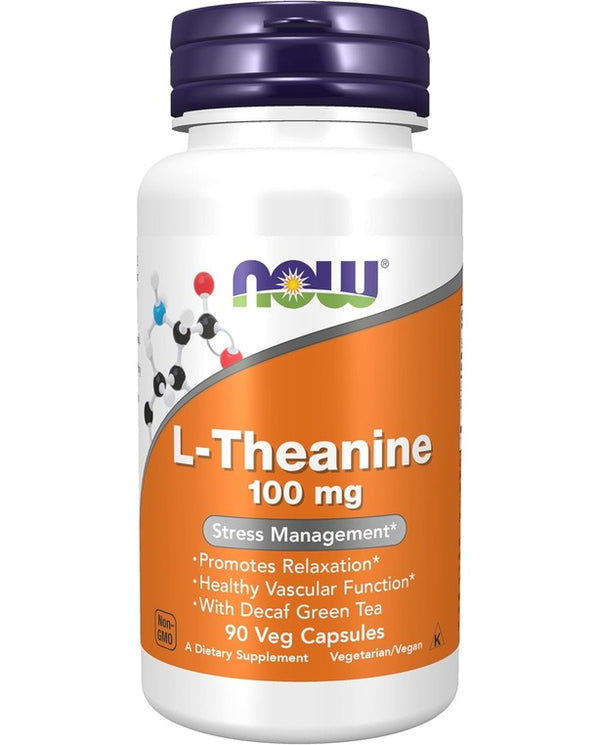 NOW Foods, L-Theanine, 100 mg, 90 Veg Capsules