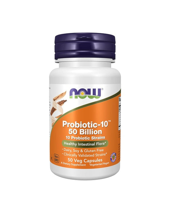 NOW Foods Supplements, Probiotic-10™, 50 Billion, with 10 Probiotic
Strains, 50 Veg Capsules 