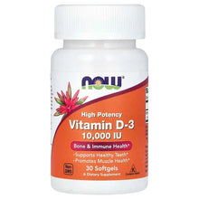 NOW Foods, Vitamin D-3, High Potency, 10,000 IU,
30 Softgels
