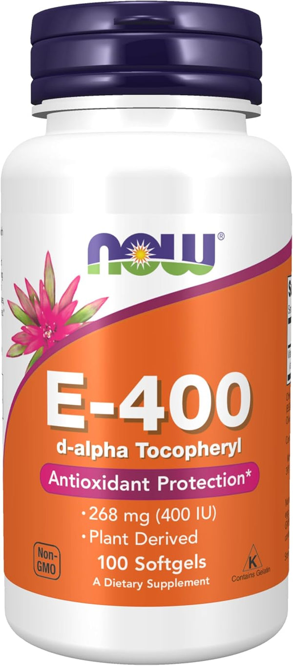 NOW Supplements, Vitamin E-400 IU, D-Alpha Tocopheryl, 100 Count