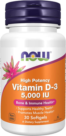 NOW Vitamin D-3 5000 IU - 30 Softgels