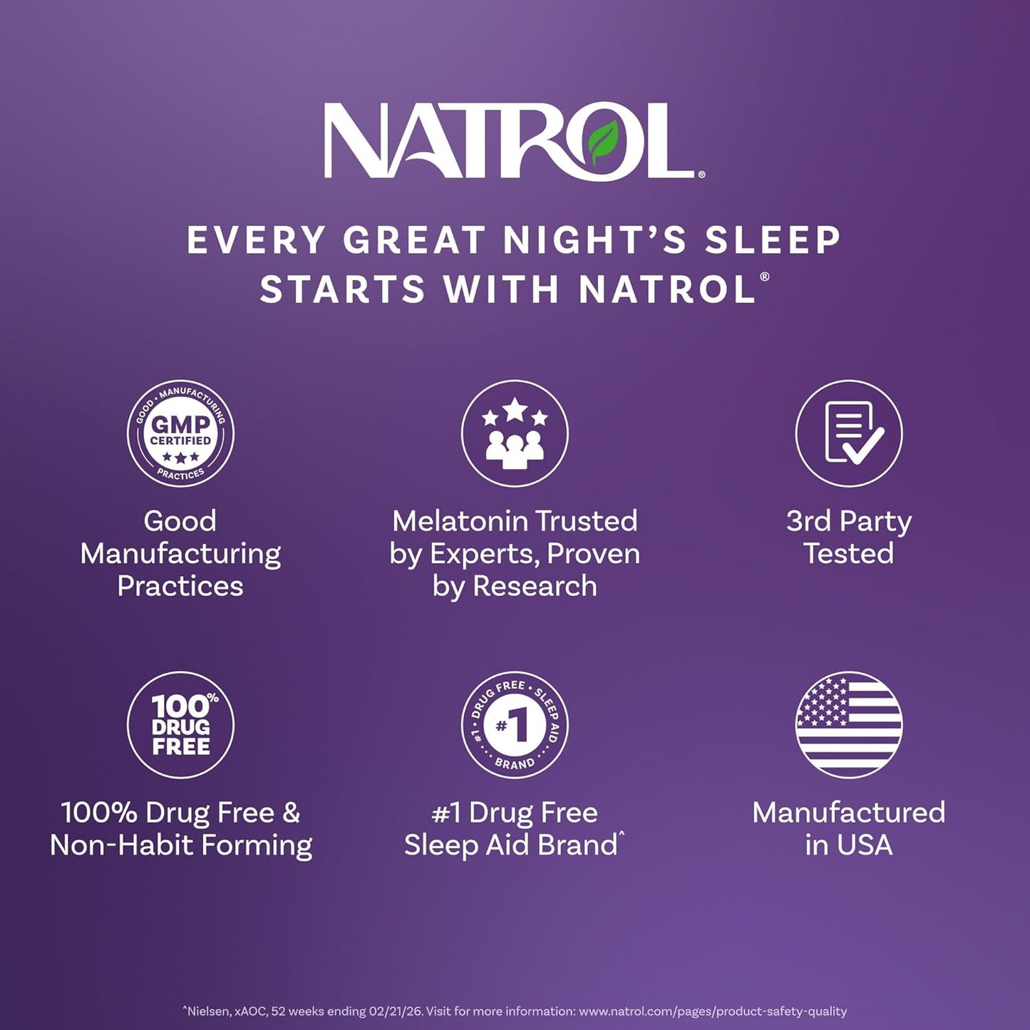 Natrol Ultra Sleep 3-in-1 100% Drug-Free Sleep Aid Blend with Melatonin, GABA & Botanicals, Dietary Supplement, Non-Habit Forming, 50 Gummies