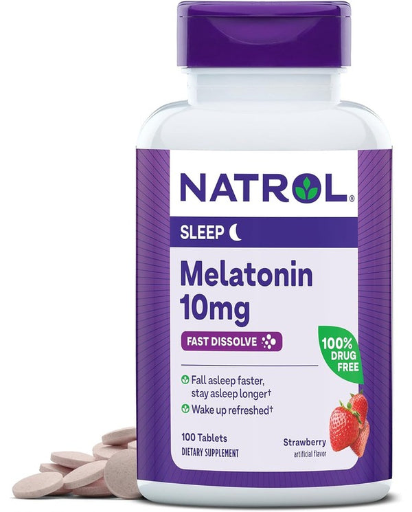 Natrol Fast Dissolve Melatonin 10 mg, 100
Strawberry-Flavored Melatonin Tablets