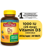 Nature Made Vitamin D3 1000 IU (25 mcg) Chewable Tablets, Dietary Supplement for Bone and Immune Health Support, 240 Count