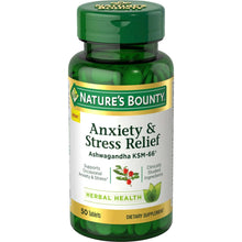 Nature’s Bounty Anxiety & Stress Relief Ashwagandha KSM 66, L-Theanine, Dietary Supplement, Tablets, 50 Ct Nature's Bounty