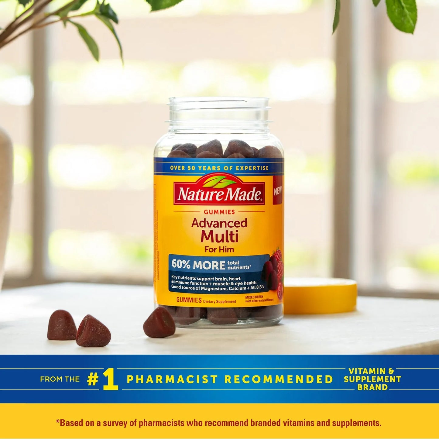 Nature Made Advanced Multivitamin Gummies for Him, 90 Gummies