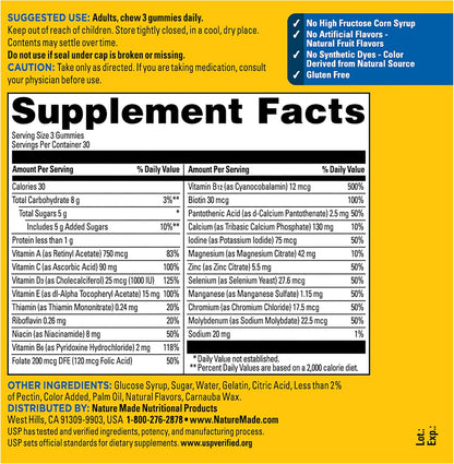 Nature Made Advanced Multivitamin Gummies for Men, 90 Gummies